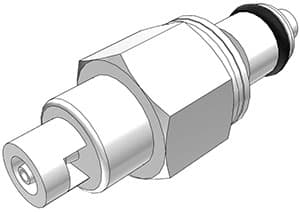 PMC Männliche Schnellverschlusskupplung, mit Ventil, Barb für 1/16"(1,6mm) ID Schlauch, Acetal weiß, bns (Bulk, unsteril)