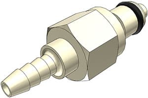 Straight, Thumb Latch - PMC/MC Series Male to Tube Fitment 3,2mm (1/8") ID, PP (Polypropylene) Beige, 1/8" Flow