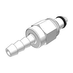 Male Thumb Latch - PMC/MC Series to  4,8mm (3/16") Tube Connection, Straight, Acetal, Shut-Off