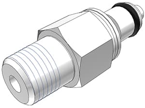 Straight, Thumb Latch - PMC/MC Series Male to NPT 1/8", Acetal White, 1/8" Flow