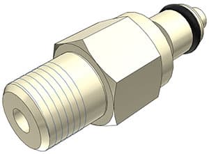 Straight, Thumb Latch - PMC/MC Series Male to NPT 1/8", PP (Polypropylene) Beige, 1/8" Flow