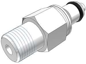Straight, Thumb Latch - PMC/MC Series Male to BSPT 1/8", Acetal White, 1/8" Flow