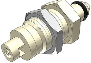 Panel Mount, Thumb Latch - PMC/MC Series Male to Tube Fitment 1,6mm (1/16") ID, PP (Polypropylene) Beige, 1/8" Flow