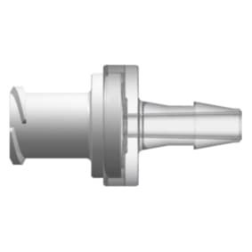 Luer Female - Thread to 200 Series Barb 3,2mm (1/8"), SAN/MABS White, ≤ 0.087psi Flow Rate ≥ 150ml/min