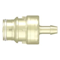 Male Thumb Latch - SDA Series to  6,4mm (1/4") Tube Connection, Straight, PSU (Polysulfone), Open-Flow