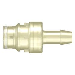 Male Thumb Latch - SDA Series to  9,5mm (3/8") Tube Connection, Straight, PSU (Polysulfone), Open-Flow