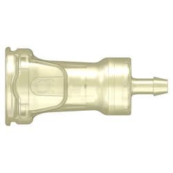 Female Thumb Latch - SDA Series to  6,4mm (1/4") Tube Connection, Straight, PSU (Polysulfone), Shut-Off