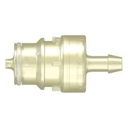 Male Thumb Latch - SDA Series to  6,4mm (1/4") Tube Connection, Straight, PSU (Polysulfone), Shut-Off