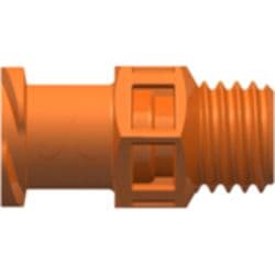 Female Luer Thread to Male UNF Thread 1/4"-28, Straight, PA (Polyamide), Orange