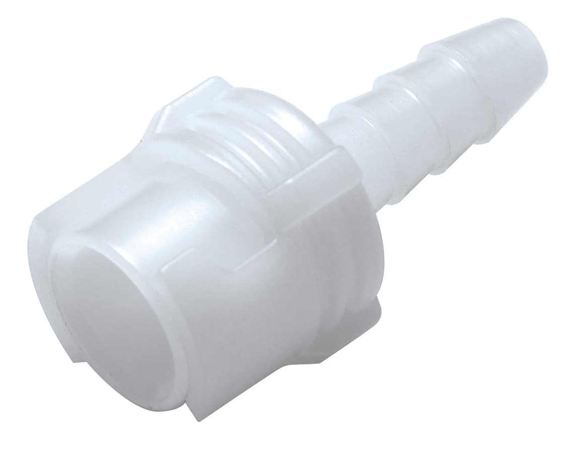 Straight, Quarter Turn - SMC Series Female to Tube Fitment 3,2mm (1/8") ID, Acetal White,