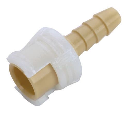 SMC Weibliche Schnellverschlusskupplung, offen, Barb für 1/8"(3,2mm) ID Schlauch, PP beige/weiß,bns (Bulk, unsteril)