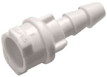 SMC Weibliche Schnellverschlusskupplung, offen, Barb für 1/8"(3,2mm) ID Schlauch, ABS weiß, bns (Bulk, unsteril)