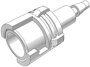 SMC Weibliche Schnellverschlusskupplung, offen, Barb für .118"(3,0mm) ID Schlauch, Acetal weiß, bns (Bulk, unsteril)