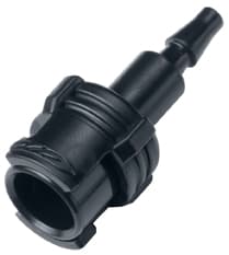 SMC Weibliche Schnellverschlusskupplung, offen, Barb für .118"(3,0mm) ID Schlauch, Acetal schwarz, bns (Bulk, unsteril)