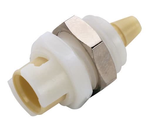 SMC Weibliche Gehäusedurchführung, offen, Barb für 1/16"(1,6mm) ID Schlauch, PP beige/weiß,bns (Bulk, unsteril)