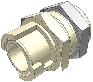 Panel Mount, Quarter Turn - SMC Series Female to Tube Fitment 3,2mm (1/8") ID, PP/Acetal Beige / White,