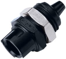 SMC Weibliche Gehäusedurchführung, mit Ventil, Barb für 1/8"(3,2mm) ID Schlauch, Acetal schwarz, bns (Bulk, unsteril)