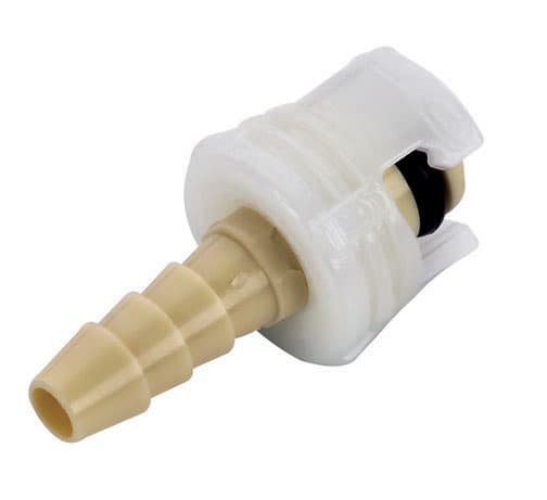SMC Männliche Schnellverschlusskupplung, offen, Barb für 1/8"(3,2mm) ID Schlauch, PP beige/weiß,bns (Bulk, unsteril)
