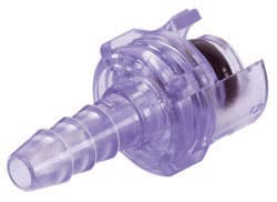 SMC Männliche Schnellverschlusskupplung, offen, Barb für 1/8"(3,2mm) ID Schlauch, PC bläulich gefärbt, bns (Bulk, unsteril)