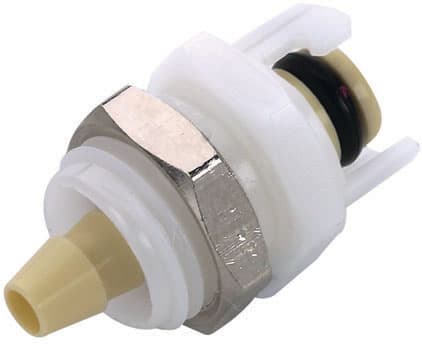 SMC Männliche Gehäusedurchführung, offen, Barb für 1/16"(1,6mm) ID Schlauch, PP beige/weiß,bns (Bulk, unsteril)