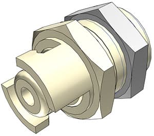 Panel Mount, Quarter Turn - SMC Series Male to Tube Fitment 3,2mm (1/8") ID, PP/Acetal Beige / White,