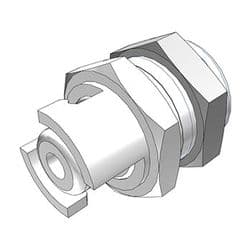 Male Quarter Turn - SMC Series to  3,0mm (.118") Tube Connection, Panel Mount, Acetal, Open-Flow