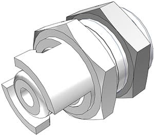 Panel Mount, Quarter Turn - SMC Series Male to Tube Fitment 3,0mm (.118") ID, Acetal White,
