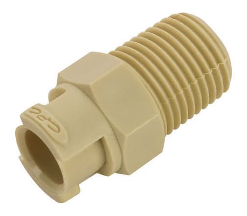 Straight, Quarter Turn - SMC Series Female to NPT 1/8", PP (Polypropylene) Beige,