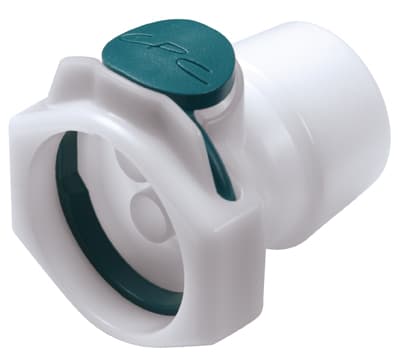 Straight, Thumb Latch - 6-Tube System Female to Tube Fitment 3,2mm (1/8") ID, Acetal White, With Female Fitting Bodies