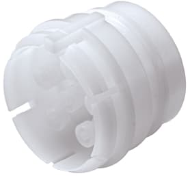 Straight, Thumb Latch - 6-Tube System Male to Tube Fitment 1,6mm (1/16") ID, Acetal White, With Female Fitting Bodies