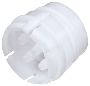 Straight, Thumb Latch - 6-Tube System Male to Tube Fitment 3,2mm (1/8") ID, Acetal White, With Female Fitting Bodies