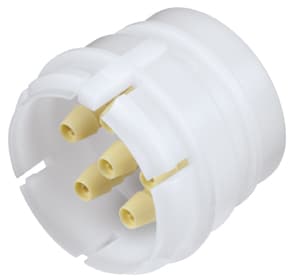 Straight, Thumb Latch - 6-Tube System Male to Tube Fitment 3,2mm (1/8") ID, Acetal White, With beige PP Female Fitting Bodies