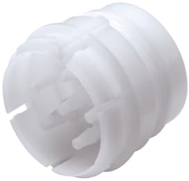 Straight, Thumb Latch - 6-Tube System Male to Tube Fitment 3,0mm (.118") ID, Acetal White, With Female Fitting Bodies