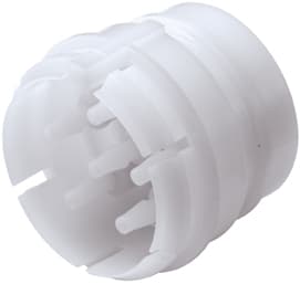 Straight, Thumb Latch - 6-Tube System Male to Tube Fitment 3,0mm (.118") ID, Acetal White, With Female Fitting Bodies