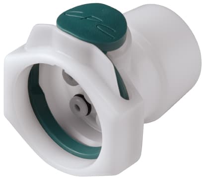 Straight, Thumb Latch - 6-Tube System Female to Tube Fitment 3,2mm (1/8") ID, Acetal White, With Male Fitting Bodies
