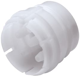 Straight, Thumb Latch - 6-Tube System Male to Tube Fitment 3,2mm (1/8") ID, Acetal White, With Male Fitting Bodies