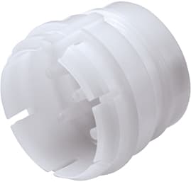 Straight, Thumb Latch - 6-Tube System Male to Tube Fitment 3,0mm (.118") ID, Acetal White, With Male Fitting Bodies