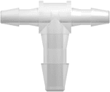 T-Reducer, 200 Series Barb 1,6mm (1/16") ID to 200 Series Barb 2,4mm (3/32") ID, PP (Polypropylene) - Animal Free Natural