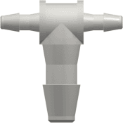 T-Reducer, 200 Series Barb 1,6mm (1/16") ID to 200 Series Barb 3,2mm (1/8") ID, PA (Polyamide) White