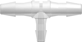 T-Reducer, 200 Series Barb 3,2mm (1/8") ID to 200 Series Barb 2,4mm (3/32") ID, PP (Polypropylene) - Animal Free Natural