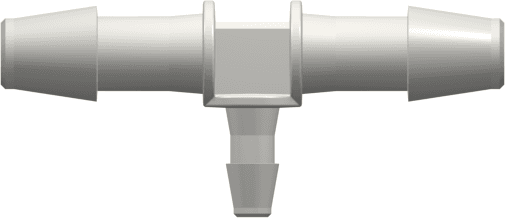 T-Reducer, 300 Series Barb 6,4mm (1/4") ID to 200 Series Barb 3,2mm (1/8") ID, PA (Polyamide) White