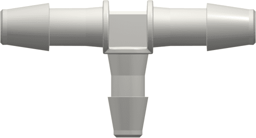T-Reducer, 300 Series Barb 6,4mm (1/4") ID to 200 Series Barb 4,8mm (3/16") ID, PA (Polyamide) White