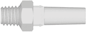 Straight, Luer Male - Rotating Adaptor to Tapered Male 10-32, PA (Polyamide) White, Can be used with separate rotating lock ring (MLLR)