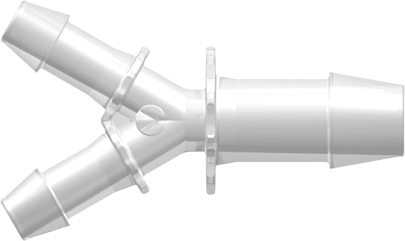 Y-Reducer, 600 Series Barb 6,4mm (1/4") ID to 600 Series Barb 9,5mm (3/8") ID, PP (Polypropylene) - Animal Free Natural