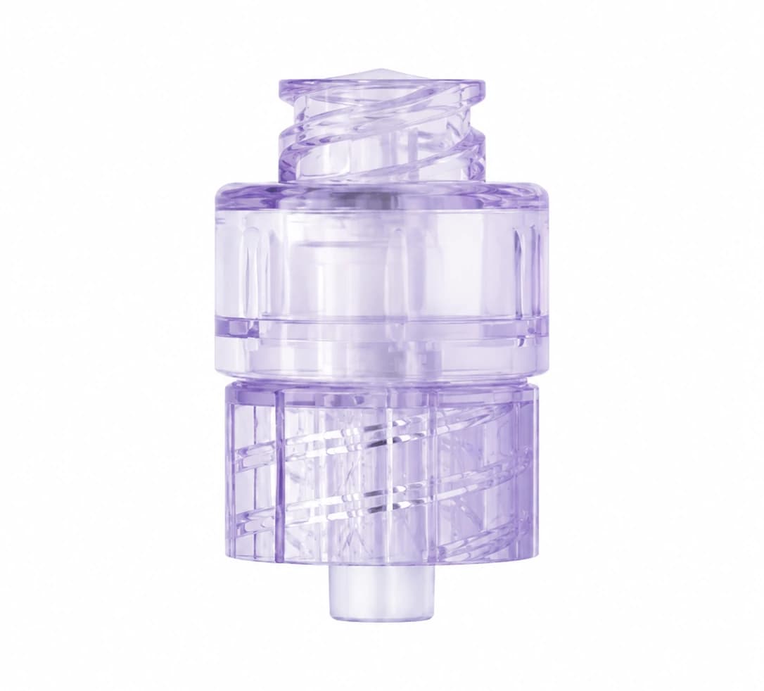 Needleless Valve nSyte, Luer Needleless Valve Female to Luer Male - Lock, PC Radiostable, Priming Volume 0,10ml