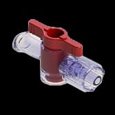1-Way Stopcock, 43psi (3 bar), Luer Female to Luer Male - Lock, 2-Arm Low Profile, Blue PC (Polycarbonate) - Radiostable Clear, w/o Caps