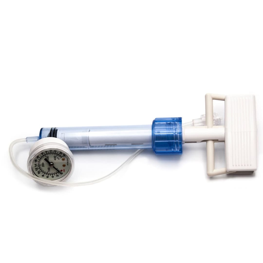 30 bar, T-Handle, with 25 cm Extension Line with Rotating Adaptor and HP Stopcock, PC (Polycarbonate), 20 ml