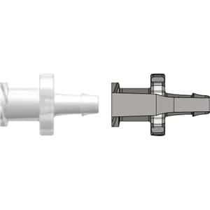 Gerade - Glatte Bohrung, Luer Weiblich - Gewinde zu 500 Series Schlauchtülle 3,2mm (1/8") ID, PP (Polypropylene) - Tierfrei Natur