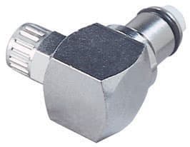 Elbow, Thumb Latch - PLC/LC Series Male to PTF (Push to Fit) 6,4mm (1/4") OD, Chrome Plated Brass, 1/4" Flow