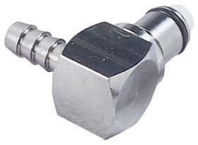 Elbow, Thumb Latch - PLC/LC Series Male to Tube Fitment 6,4mm (1/4") ID, Chrome Plated Brass, 1/4" Flow